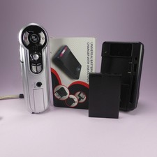 Aiptek DZO-V58N 5.0MP Digital Video Recorder Silver Tested W/ Battery + Charger