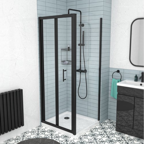 Nes home black - 800mm, bi-fold