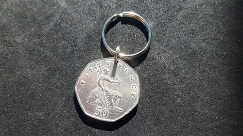 1983 old 50p fifty - fifty, coin