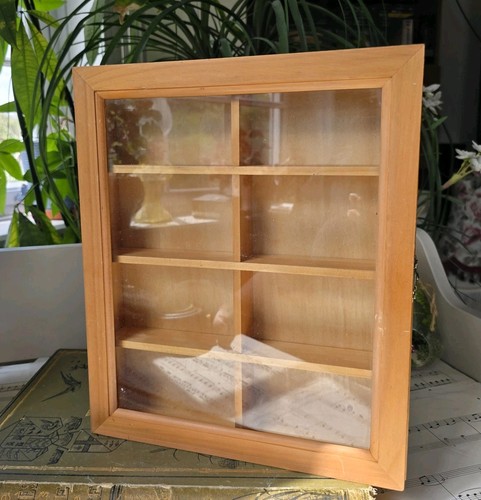 Vintage wooden wall shelf unit - wooden,