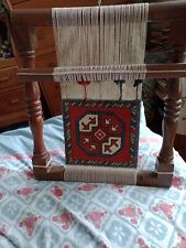 Vintage Sample Rug Loom. Turkish Rug.  Carved Wooden Frame. Hanging Hook.