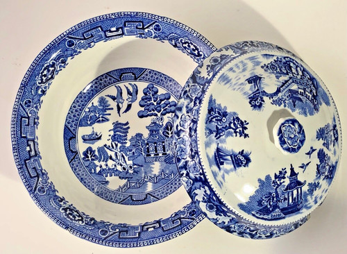 Antique old willow pattern - antique,