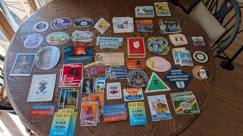 Vintage hotel luggage labels - vintage,