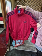Adidas Mens Tracksuit Top Size Medium Red