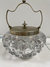 Antique Cut Glass Biscuit Barrel, Vintage Biscuit Barrel, Glass Biscuit Jar