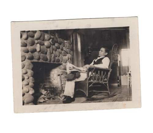 1930s man reading newspaper - man, by