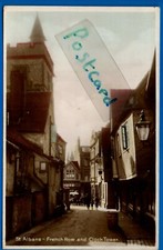 POSTCARD FRENCH ROW & CLOCK TOWER ST ALBANS HERTFORDSHIRE NR WATFORD HATFIELD