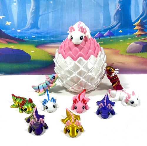 10pcs printed mini axolotl - printed,