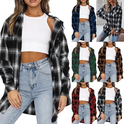 Women long sleeve check - long,
