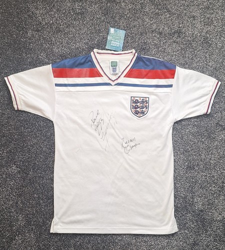 England 1982 signed shirt - england,