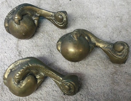 Vintage solid brass ball - brass,