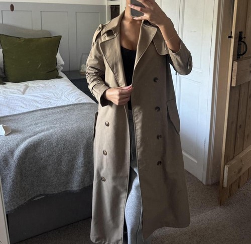 Women khaki trench coat - khaki,