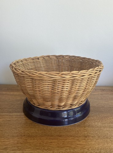 Vintage round rattan wicker