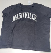 Hollister- Girls Gray Short Sleeve Shirt With White Decal- Size L