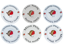 Robin Plate Welsh English Christmas 6 Assorted Designs Pwdin Nadolig Christmas
