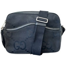 Gucci Men's Jumbo GG Messenger Bag Black