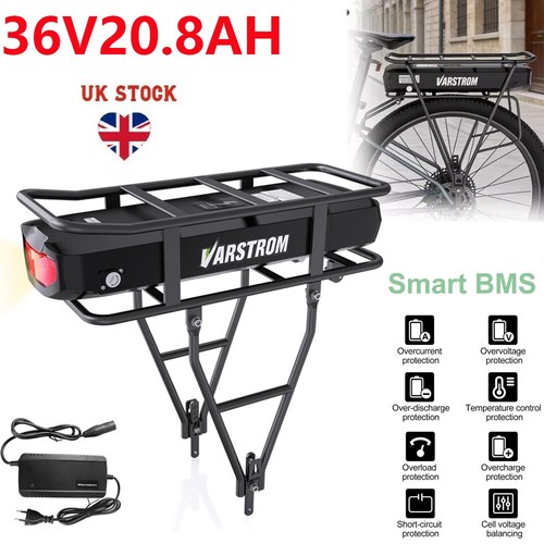 36v 8ah rear rack battery - 36v, 20.8ah