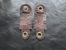  PAIR OF BRASS METALLIC  ALYMERI  LEATHER ANKLETS FOR FALCONRY MEDIUM SIZE