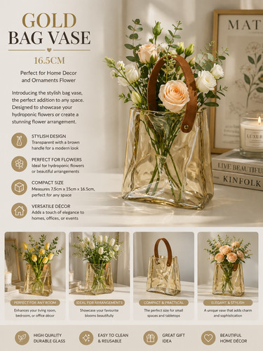 Gold bag vase 5cm - bag,