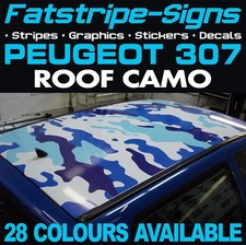 to fit PEUGEOT 307 CAMO ROOF GRAPHICS STRIPES DECALS STICKERS GTI PUG ESTATE
