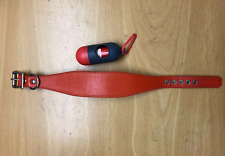 Leather dog collar and poo bag dispenser