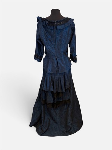 Navy jacquard victorian - jacquard,
