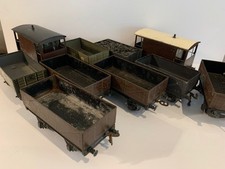 Basset Lowke O Gauge Brake Vans and open wagons, Pre War and Post War 