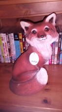 Vintage 1995 Artline resin Fox Figurine, Indoor/Outdoor Decor, Hand Painted