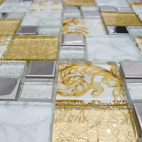 Mosaic tiles sheet onyx gold - tiles,