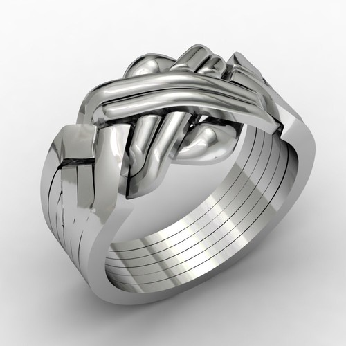 Criss cross puzzle ring - , 925