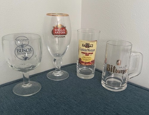 Lot beer liquor glasses - 4, glasses-