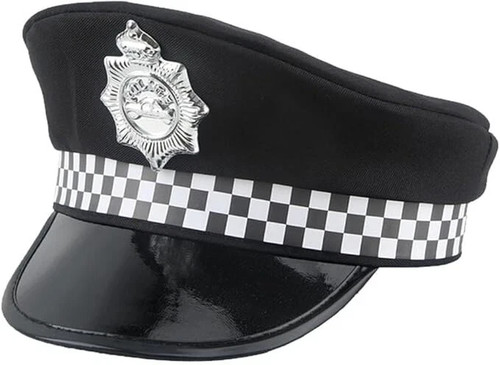 Adult police hat with badge - adult,