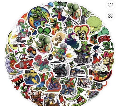 Rat fink demon stickers - rat,