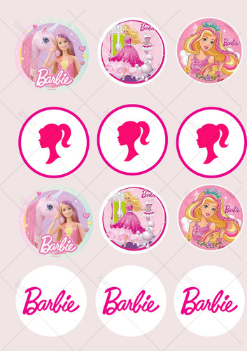 Barbie themed pre cut - pre, edible