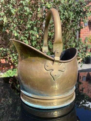 Vintage brass coal - brass, scuttle