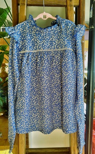 Girls blue floral long - girls,