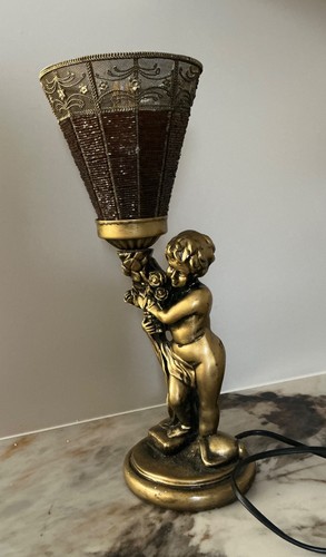 Vintage cherub lamp - vintage,