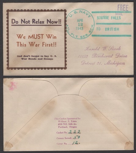 1943 navy patriotic cover - patriotic,