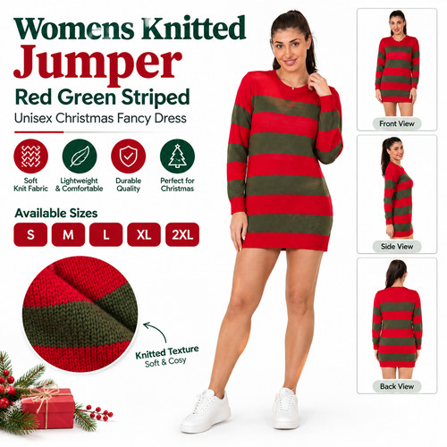 Womens knitted jumper red - jumper,