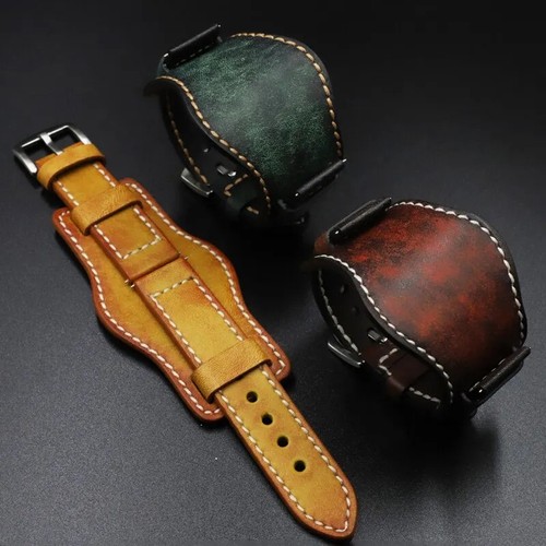 Leather cuff watch band - watch, 20mm
