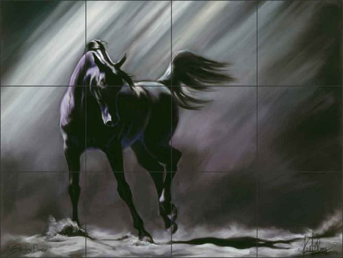 Ceramic tile mural backsplash - tile,