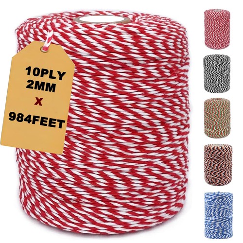 Red white bakers twine 984ft - red,