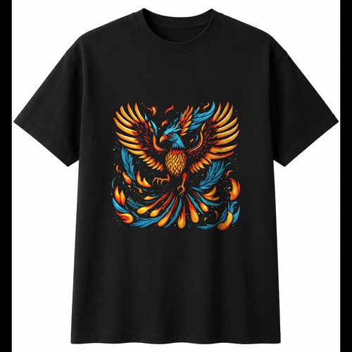 Tattoo phoenix with sparks - with,