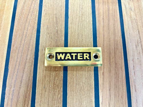 Brass water plate sign classic - brass,