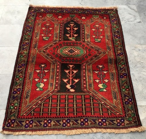3x4 afghan rug handmade - afghan,