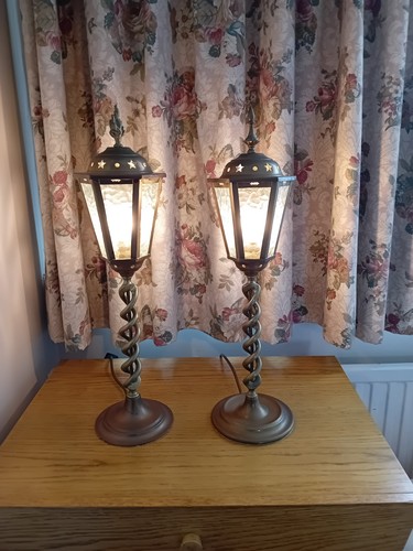 Vintage brass street lamp - vintage,