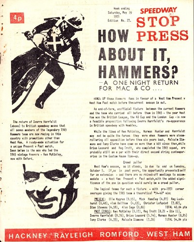 Speedway stop press - speedway, #27