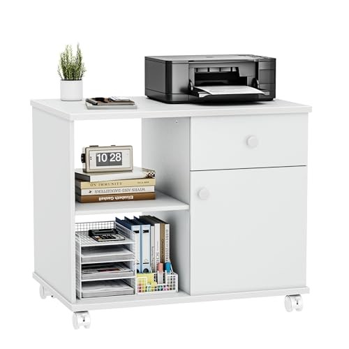 Wooden rolling file cabinet - file,