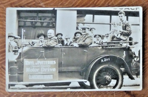 Postcard charabanc coach rhyl - charabanc,