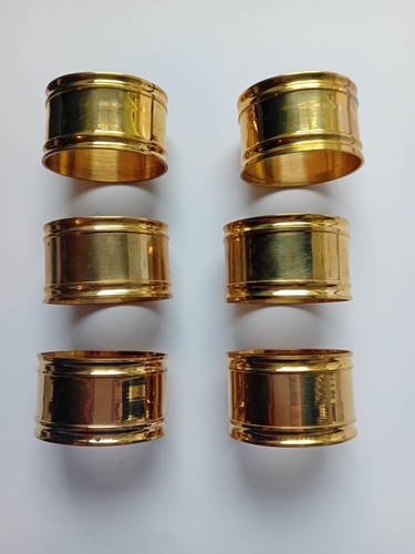 Solid brass napkin rings set - solid,